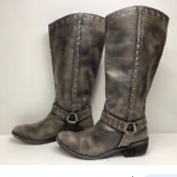 Bronx Linus Studded Tall Harness Leather Riding Boots - Picture 3 of 14